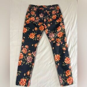 7 For All Mankind "Like New" Skinny Flower Print Stretch Jeans Size 30